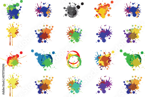 abstract splatter color pack background, Colorful paint splat, Paint splashes background.eps10