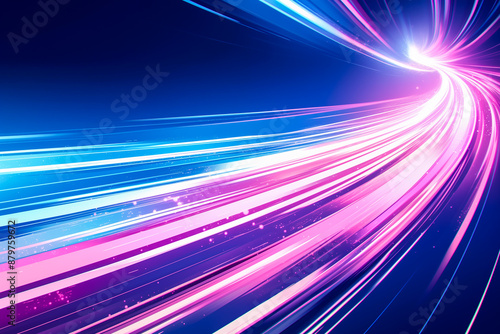 Abstract Background with Pink and Blue Light Streaks in Motion