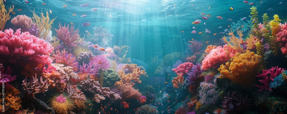 Underwater Coral Garden, 4K hyperrealistic photo Underwater Coral Garden, 4K hyperrealistic photo