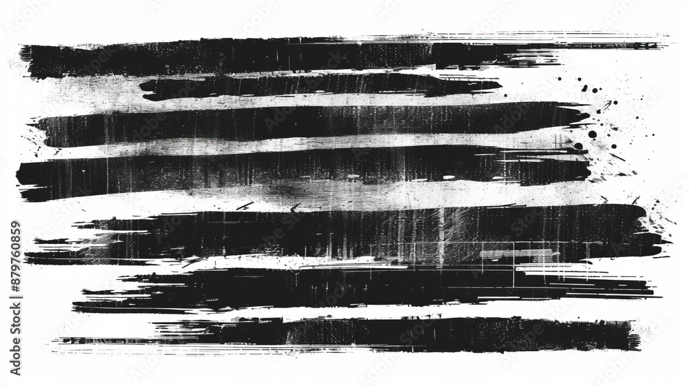 A detailed abstract composition featuring horizontal grunge-striped brush strokes in black and gray, showcasing texture and artistic expression suitable for contemporary design projects. A detailed abstract composition featuring horizontal grunge-striped brush strokes in black and gray, showcasing texture and artistic expression suitable for contemporary design projects.