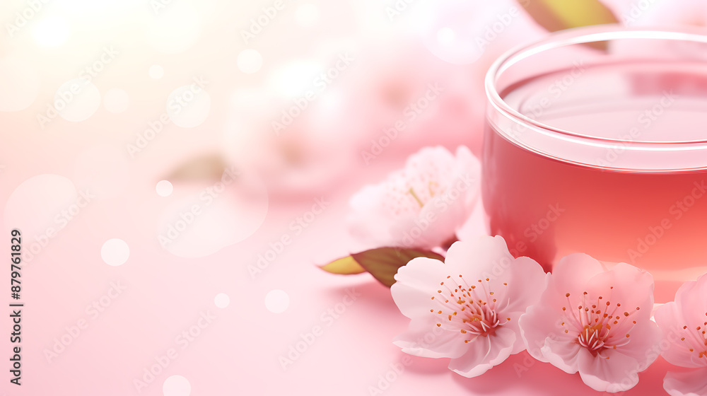 Delicate and refreshing pink cherry blossom tea is a perfect drink for a spring afternoon. Delicate and refreshing pink cherry blossom tea is a perfect drink for a spring afternoon.