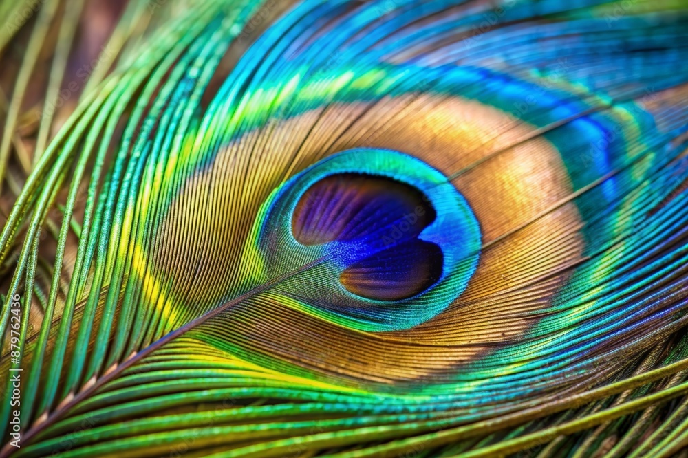 Obraz premium Macro structure of a peacock feather
