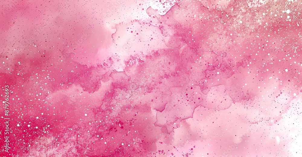 Fototapeta premium A vibrant, textured watercolor painting in shades of pink, with splatters and washes, creates a dreamy, ethereal background.