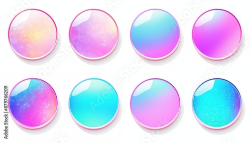 set of colorful round circles