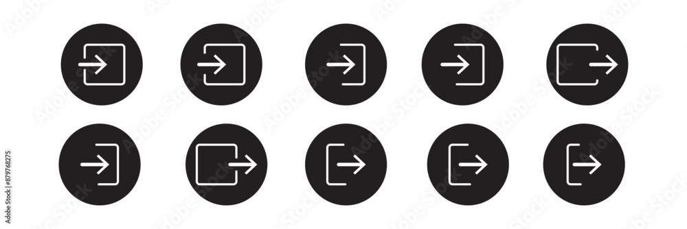 Login icon in flat style. Arrow access vector illustration on white isolated background. Door entry business concept. Login icon in flat style. Arrow access vector illustration on white isolated background. Door entry business concept.