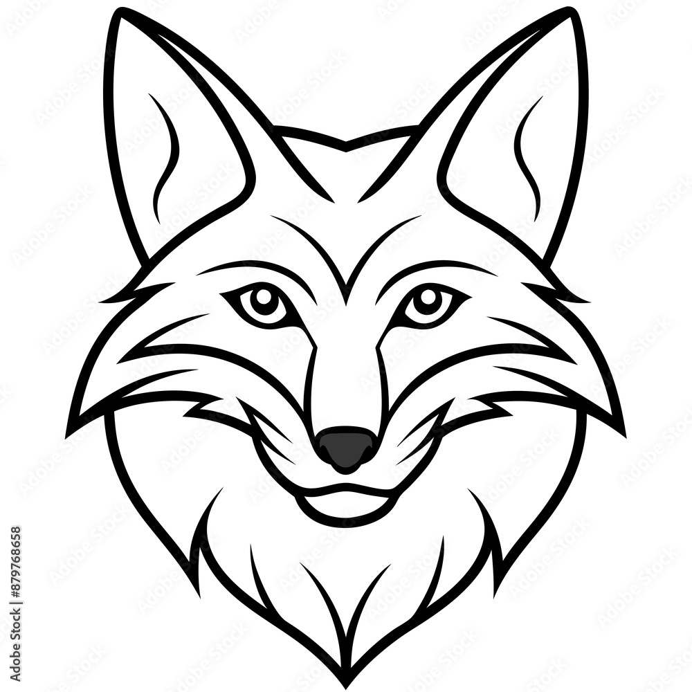 Fototapeta premium Minimalist Wolf Head Vector for Wildlife Branding