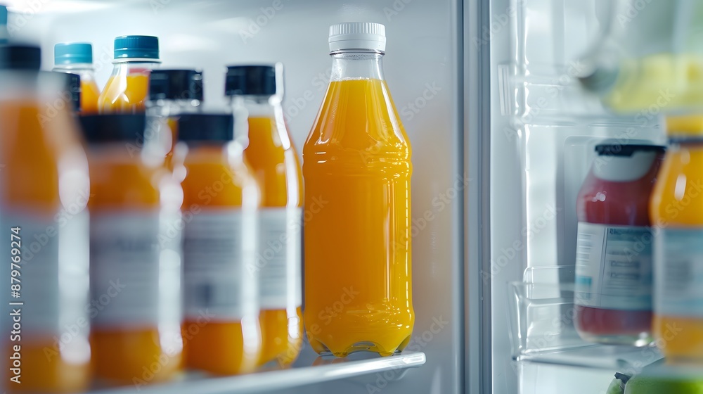 Blank Label Juice Bottle: A juice bottle with no label in a fridge.
Blank Label Juice Bottle: A juice bottle with no label in a fridge.