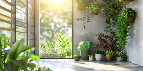 Creating a Wellness-Oriented Design with Indoor Gardens and Natural Light. Concept Wellness Design, Indoor Gardens, Natural Light, Health-focused Decor, Serene Spaces photo