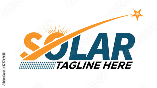 solar typography letter logo vector, solar text logo vector