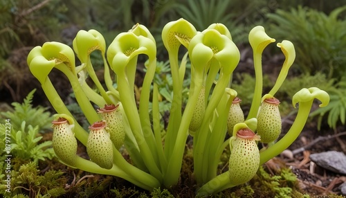 Kobralilie Darlingtonia californica, carnivorous plant photo