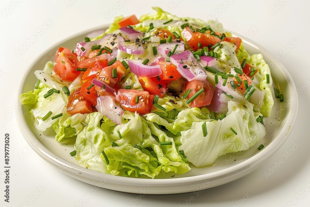 Fresh Does House Salad with Tangy Olive Oil Dressing and Chives Fresh Does House Salad with Tangy Olive Oil Dressing and Chives