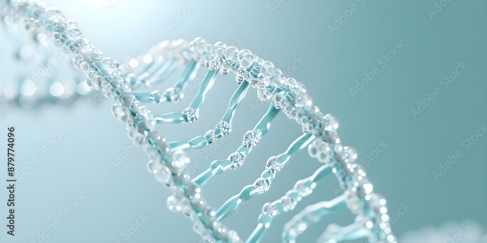 DNA helix in soft blue glow symbolizing health and beauty Collagen supplement. Concept Beauty and Health, Collagen Supplements, DNA Helix, Blue Glow, Natural Wellness DNA helix in soft blue glow symbolizing health and beauty Collagen supplement. Concept Beauty and Health, Collagen Supplements, DNA Helix, Blue Glow, Natural Wellness