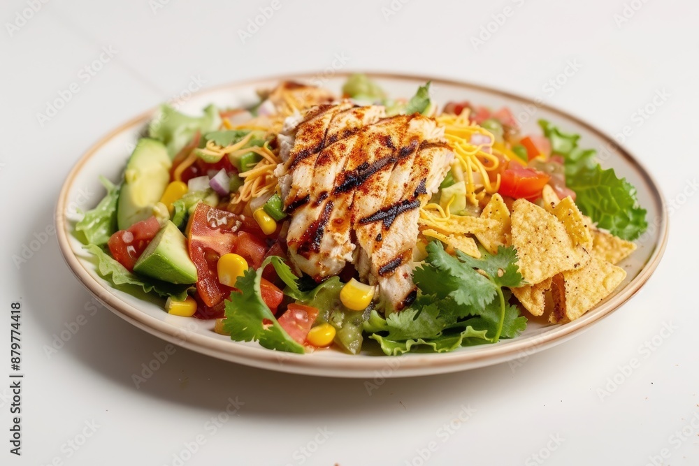 Delectable Grilled Chicken Taco Salad with Creamy Pepper-Jack Cheese Delectable Grilled Chicken Taco Salad with Creamy Pepper-Jack Cheese