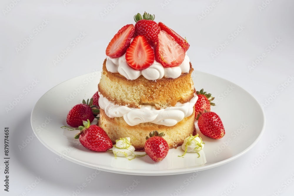 Gourmet Dos Leches Strawberry Cake with Lime Zest and Whipped Cream Gourmet Dos Leches Strawberry Cake with Lime Zest and Whipped Cream
