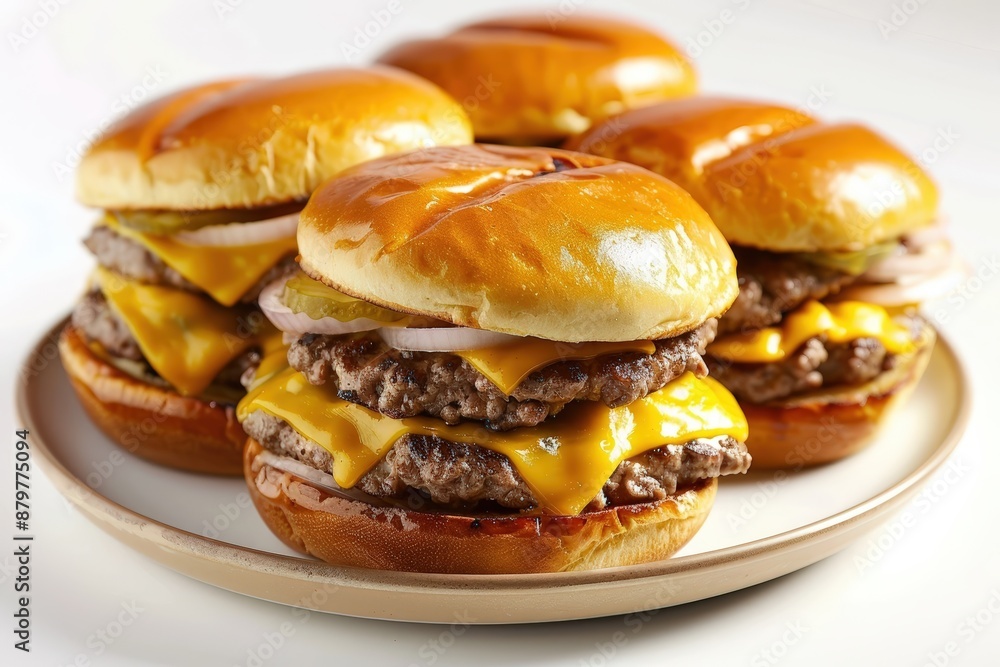 Juicy Double Cheeseburger with Golden Melted Cheese Juicy Double Cheeseburger with Golden Melted Cheese