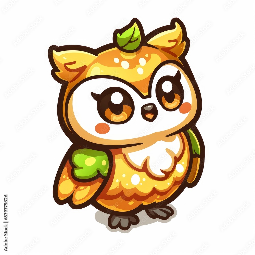 cute owl and tree logo sticker, Sticker, outline, vector, forest, simple, brown, green, kawaii cute owl and tree logo sticker, Sticker, outline, vector, forest, simple, brown, green, kawaii