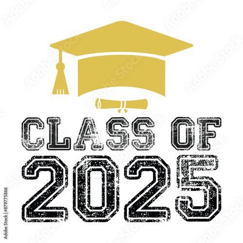 Class of 2025 typography design vector. Text for design, congratulation event, T-shirt, party, high school or college graduate. Editable class of 2025 typography design