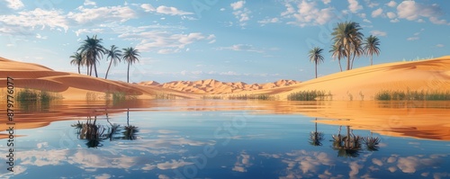 Mirage: Desert Oasis Illusion, 4K hyperrealistic photo