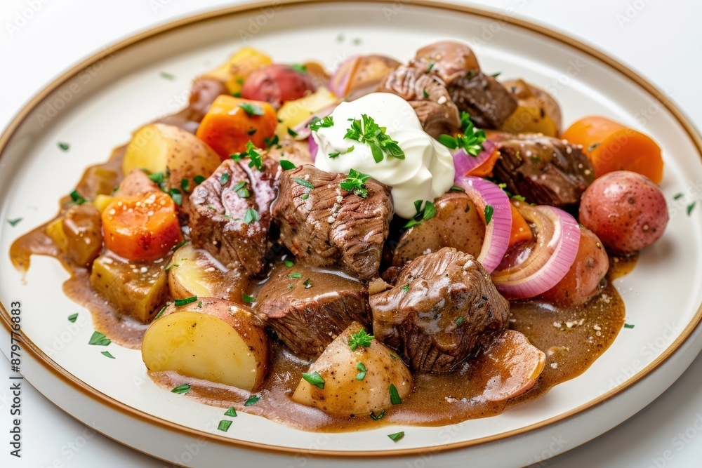 Exquisite Double Jack Stew with Marinated Hanger Steak and Vibrant Vegetables Exquisite Double Jack Stew with Marinated Hanger Steak and Vibrant Vegetables