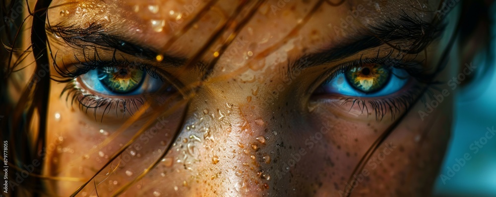 A portrait of a person with a piercing gaze, their eyes conveying a story untold. A portrait of a person with a piercing gaze, their eyes conveying a story untold.