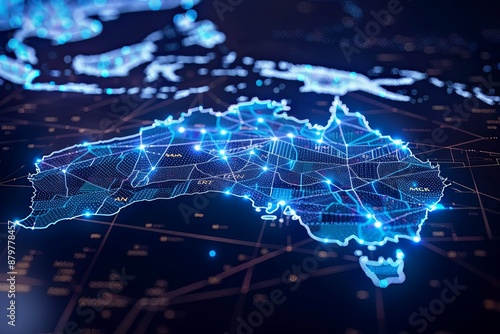 Digital map of Australia network and connectivity created with Generative AI