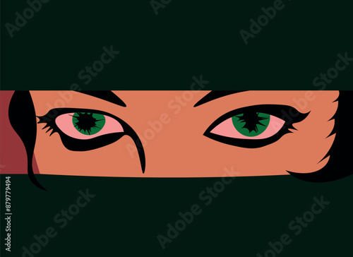 Tears of Green Eyes: A Digital Flat Illustration