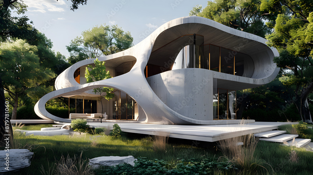 Architecture modern design, concrete house. Architecture modern design, concrete house.