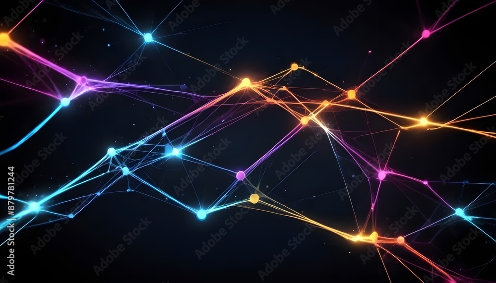 Obraz premium Abstract bright digital connection on dark background