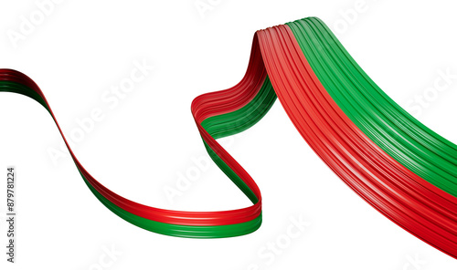 Obraz na płótnie Burkina Faso pin icon wavy flag abstract colors. 3d illustration