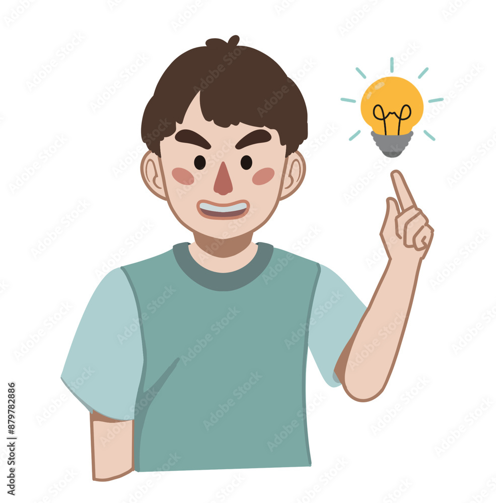 boy having and idea with amazing creativity happiness boy having and idea with amazing creativity happiness