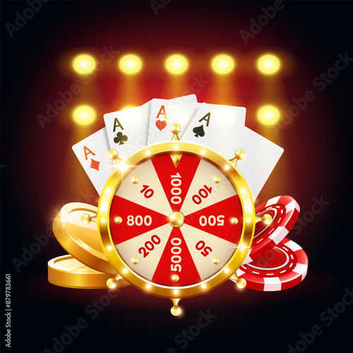 Banner for online casino. Vector illustration.