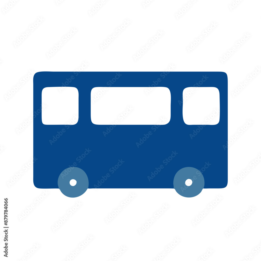Blue School Bus Icon, Transportation and Education Symbol Blue School Bus Icon, Transportation and Education Symbol