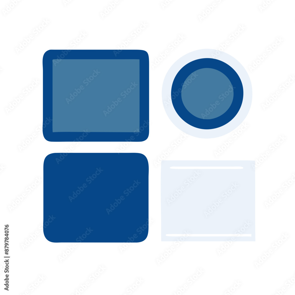 Blue Shapes Icon, Geometry and Education Symbol Blue Shapes Icon, Geometry and Education Symbol