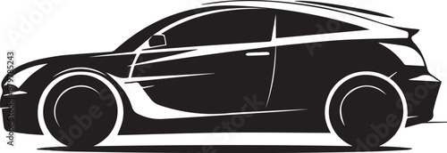 Car silhouette modern on white background