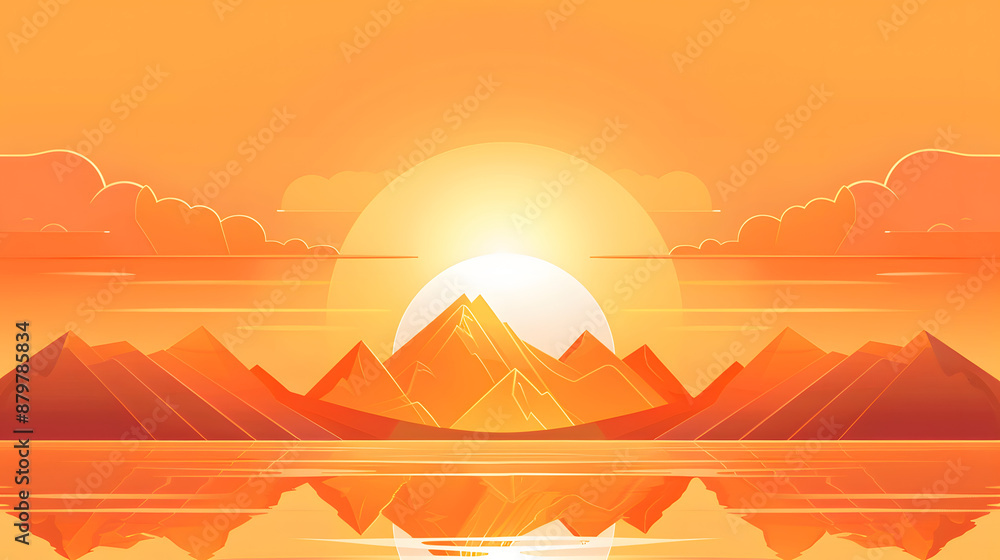 Symphony of colors as the sunrise bathes the sea or river on canvas. Symphony of colors as the sunrise bathes the sea or river on canvas.