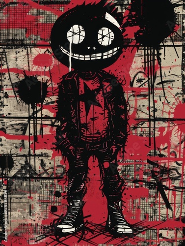 Neo punk poster or flyer. Musical anarchy and independence