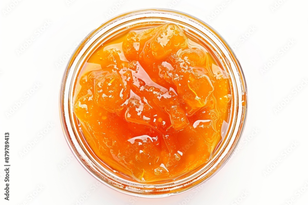 Apricot Marmalade Fruit Jelly Mango Sauce on White Background Apricot Marmalade Fruit Jelly Mango Sauce on White Background
