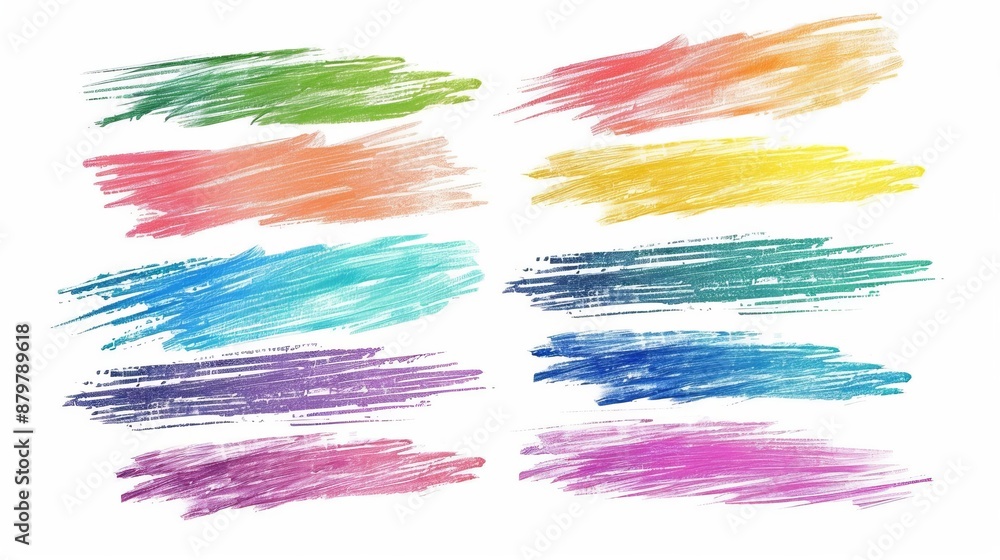 This image features an array of colorful abstract brush strokes on a light background, blending artistic flair and creative expression, making it great for diverse artistic projects. This image features an array of colorful abstract brush strokes on a light background, blending artistic flair and creative expression, making it great for diverse artistic projects.