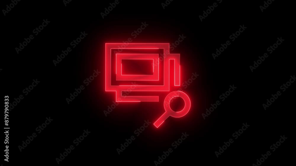 Browse photos stroke icon glowing neon red color animation Browse photos stroke icon glowing neon red color animation