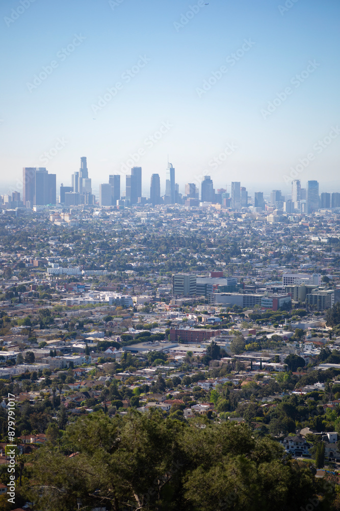 aerial view of Downtown Los Angeles Vertical aerial view of Downtown Los Angeles Vertical