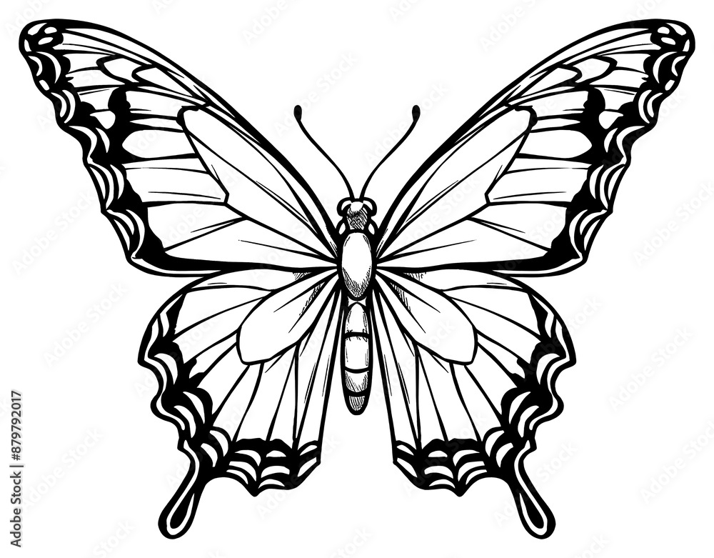 PNG Illustration of a stunning butterfly sketch cartoon drawing. PNG Illustration of a stunning butterfly sketch cartoon drawing.