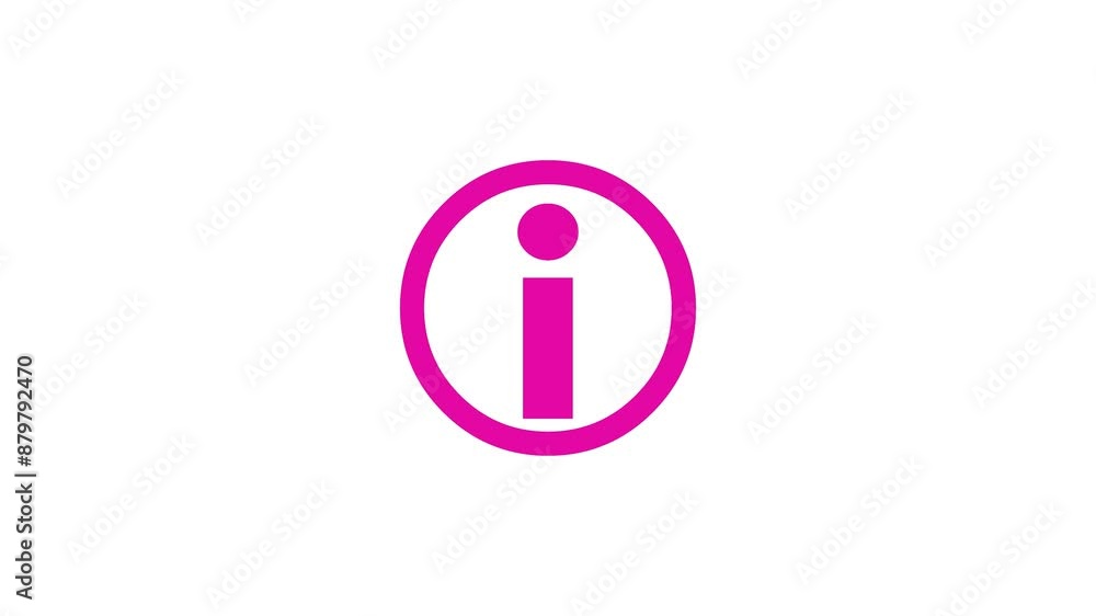 Help desk i circle shape icon animation on white background Help desk i circle shape icon animation on white background