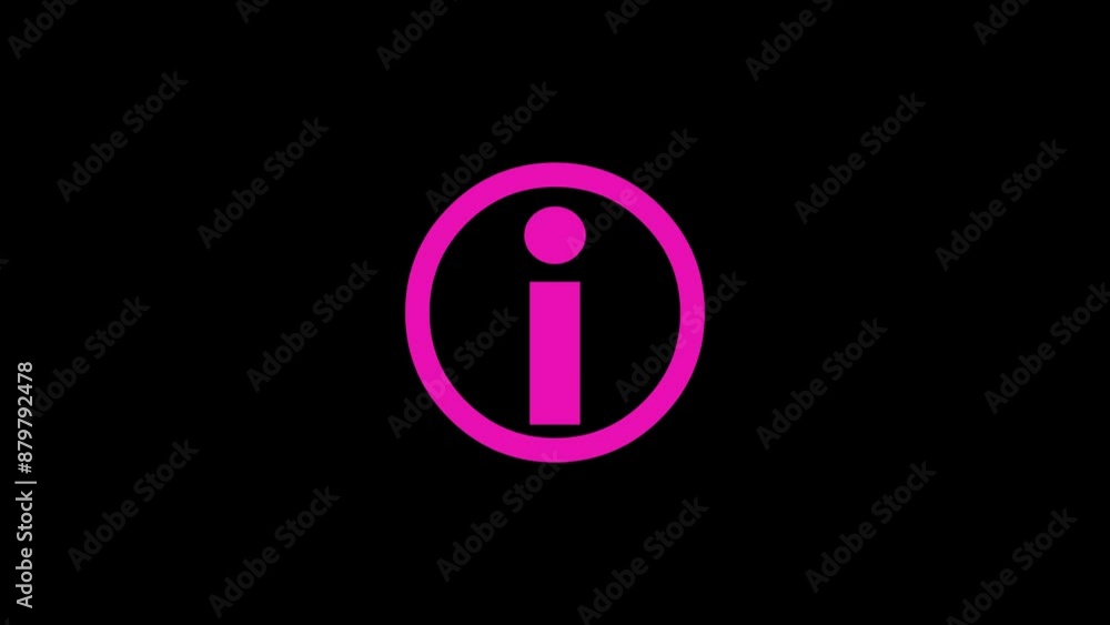 Help desk i circle shape icon animation on black background Help desk i circle shape icon animation on black background