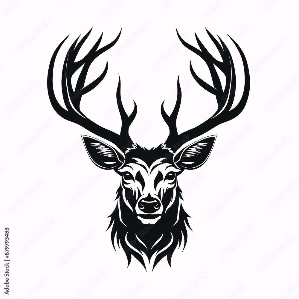 Deer head design vector on gray background. Deer animal icon vector illustration. Deer head design vector on gray background. Deer animal icon vector illustration.