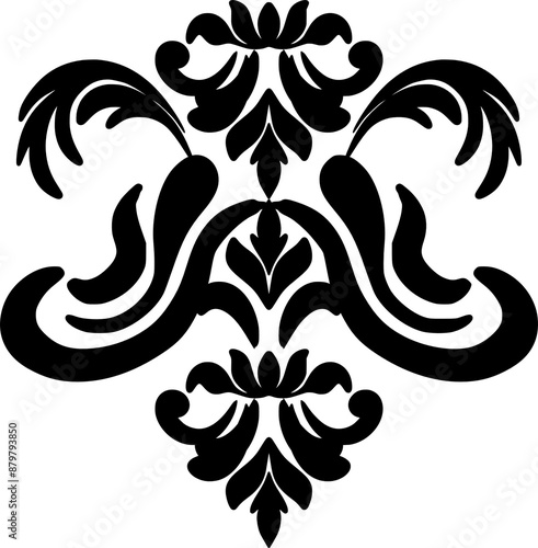 black and white floral ornament
