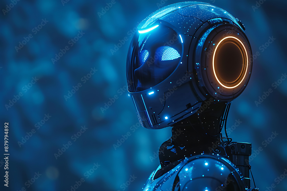 A futuristic mech or robot, intricately designed in the wireframe style, set against a dark blue background, showcasing advanced technology and sleek engineering A futuristic mech or robot, intricately designed in the wireframe style, set against a dark blue background, showcasing advanced technology and sleek engineering