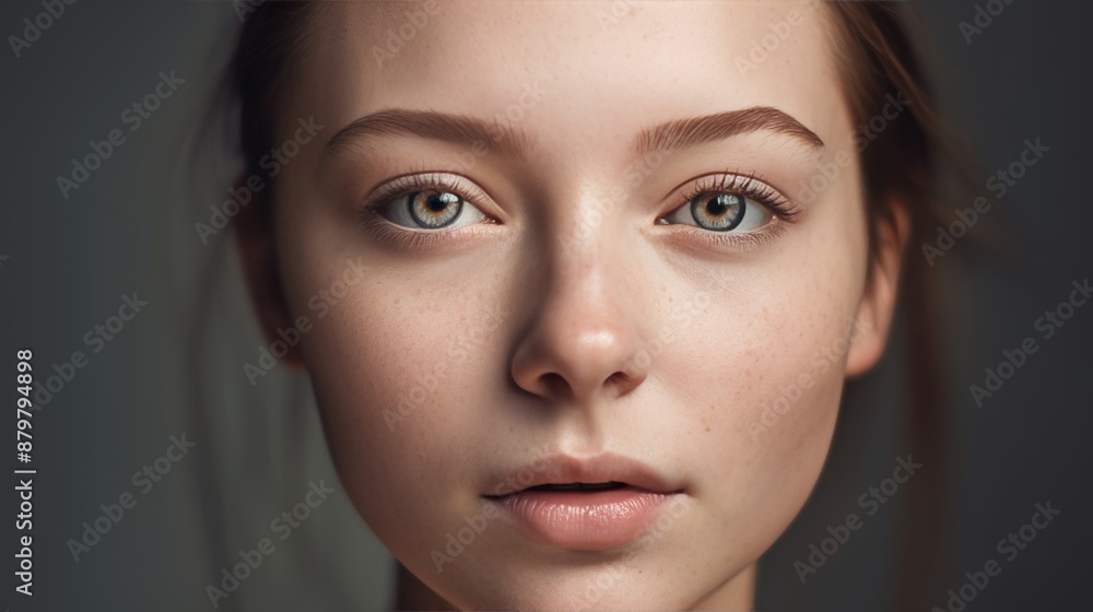 beauty portrait of a young woman with beautiful skin without makeup, natural beauty concept, close-up beauty portrait of a young woman with beautiful skin without makeup, natural beauty concept, close-up