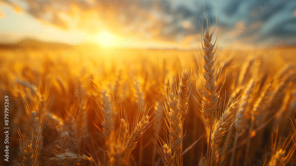 wheat field at sunset wheat field at sunset