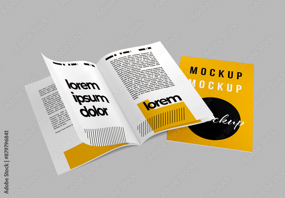 Open and Close Magazine Mockup Stock Template | Adobe Stock