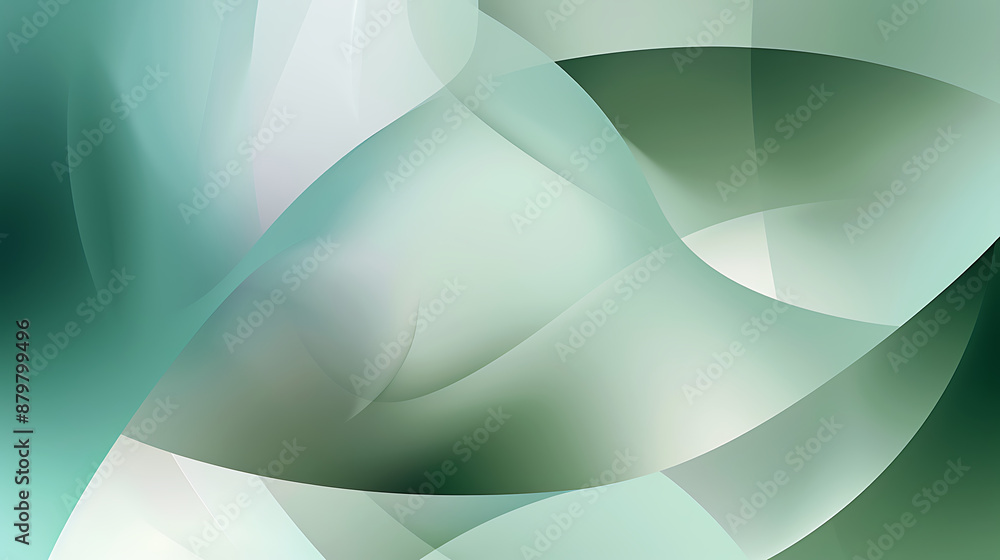Fototapeta premium Serene Green Abstract Fluid Forms